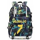 YUNZYUN Soccer Player C-ristiano Ronaldo Multifunction Backpack Travel Student Laptop Fans Bookbag For Men Women, Blue - 1, One Size, Sport