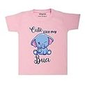 Arvesa Cute Like My Bua Theme Unisex Baby 6-12 Months Pink Half Sleeve Kids Tshirt TS-972-14-PINK Bua Loves Baby Clothes, Bua Baby Tshirt, Bua Baby Kids Tshirt.
