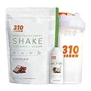 Vegan Organic Plant Protein Powder and Meal Replacement Shake With Shaker Cup and 2 Oz MCT Oil - By 310 Nutrition - Gluten, Dairy and Soy Free - 0g of Sugar | Keto and Paleo Friendly (Chocolate)