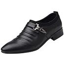 Zapatos al aire libre impermeables hombres británicos zapatos de cuero hombre moda hombre punta punta formal zapatos de boda zapatos Run hombres, Negro , 45 EU