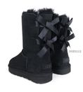 UGG Bailey Bow II Black Suede Fur Boots Womens Size 9 -NIB-