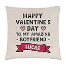 Gift Base Federa per cuscino personalizzabile con scritta "Happy Valentine's Day To My Amazing Boyfriend