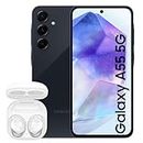 Samsung Galaxy A55 5G, Factory Unlocked Android Smartphone, 128GB, 8GB RAM, Awesome Navy Galaxy Buds FE Wireless Earbuds (UK Version)
