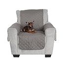 Furhaven Chair Slipcover Water-Resistant Reversible Two-Tone Furniture Protector Cover - Gray/Mist, Chair