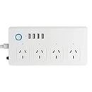 Brilliant Smart WiFi Powerboard with USB Charger, White