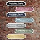 Personalised Family Name Sign, Surname Metal Street Sign, Custom Weatherproof Wall Door Plaque Sign, Black Pink, Blue, Grey, Green, Yellow, Navy (550mm x 150mm)