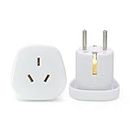 LZLRUN EU Travel Adaptor, for AU/NZ Appliances, use in Europe (Except UK), Bali and Parts of The Asia, Middle East, & Sth America. Excluding: UK, Italy, Switzerland, Chile, Brazil