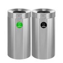 Alpine Industries ALP475-27-CO-T 54 Gallon Commercial Trash Cans - Stainless Steel, Round, Silver