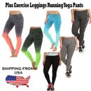 Women Plus Exercise Leggings Running Yoga Sports Fitness Spandex Training Pants