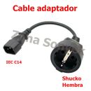 Cable IEC C14 - SCHUKO Hembra.  Uso en SAIS / UPS. Tarifa plana envío