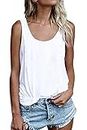 Camiseta de verano sin mangas para mujer, túnica, corte holgado, 786 blanco, XXL