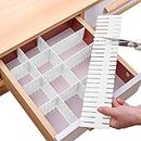 Bofoho Drawer Divider Adjustable DIY Storage Organizer Separator for Tidying Clutter Cutlery Makeup Clothes of Dresses, Desk & Box in Kitchen Bathroom Bedroom Office (Cut at Will) (16 pcs)