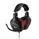 Logitech G331 Wired Over Ear Gaming Headphones, 50 mm Audio Drivers, Rotating Leatherette Ear Cups, 3.5 mm Audio Jack, with mic, Lightweight for PC, Mac, Xbox One, PS4, Nintendo Switch - Black/Red