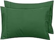 Royale Linens King Pillowcase Set of 2 - Bed Pillow Cover - 20" x 40" - Pillowcases - 1800 Brushed Microfiber, Wrinkle & Fade Resistant - Soft & Cozy- King Size Pillow Case (King, Hunter Green)