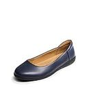 DREAM PAIRS Women’s Comfortable Ballet Dressy Work Flats, Round Toe Slip on Office Shoes SDFA2312W,Size 9,Navy,SDFA2312W
