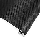 TRIXES 3D Carbon Fibre Vinyl Adhesive Wrap for Car - 1500 x 300 mm - Black - for Interior/Exterior - Textured 3D Effect