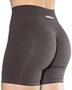 AUROLA Intensify Workout Shorts for Women Seamless Scrunch Short Gym Yoga Running Sport Active Exercise Fitness Shorts,Size S Chestnut Brown