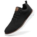 ziitop Men's Running Walking Shoes Fashion Sneakers Mesh Dress Shoes Business Oxfords Shoes Lightweight Casual Breathable Work Formal Shoes Black