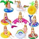 ZITA ELEMENT 9 Pcs 11.5 Inch Girl Doll Accessories Floaties Swimming Pool Floaties Party Ring Inflatable Pool Drink Holder for 11.5" Girl Dolls Pool Float Toys
