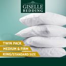 Giselle Bedding Pillows Hotel Family 4 Pack Pillow Bed Soft Medium Firm Cotton
