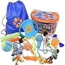Dog Toys - 13 Puppy Dog Rope Toys - Chew Toy for Puppy Small and Medium Dogs - Puppy Chew Toys - Dog Toy Pack - Set of 13 Chew Toys and Teething Toys with Bonus Storage Bag
