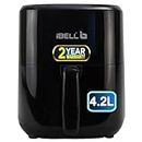 iBELL IBLAF420DM Air Fryer 4.2 Litre - 1400W, 7 Cooking Presets, Smart Rapid Air Technology, Timer Function, Auto-off & Adjustable Temperature Control (Black)