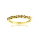 Women's Yellow Gold Over Silver 1/4 Cttw Champagne Diamond 11 Stone Band Ring by Haus of Brilliance in Yellow Gold (Size 7)