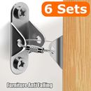 6packs Anti-Tip Furniture Straps Bracket Baby Proofing Metal Safety Wall Anchor