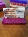 Berry Pink business card holder. Cute Desk Decor. Office supplies for women. 