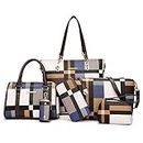2E-youth Designer Purses and Handbags for Women Satchel Shoulder Bag Tote Top Handle Bag, 2b-gezi6-blue, Large