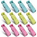 Cozihom Squeeze Bread Bag Cinch Clips, Slip Grip Easy Squeeze & Lock, Assorted Color, 12 Pack