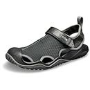 Crocs Men's Swiftwater Mesh Deck Sandal Sport, Black, 13 UK