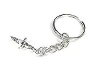 FizzyButton Gifts Kayak Keyring Key Ring with Silver Tone Charm and Silver Tone Keychain