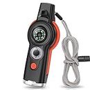 Pullox 7-in-1 Emergency Survival Whistle, Outdoor Whistle with LED |(Pack of 1)