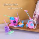 9pcs/set Miniature Doll Cleaning Tools Set, Dust Cleaner, Brush, Broom, Bucket Doll Housework Cleaning Supplies Tools Set, Dollhouse Furniture Decoration Accessories For 7-11.5 Inch Dolls