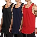 COOFANDY Men's 3 Pack Workout Tank Top Gym Muscle Tee Fitness Bodybuilding Sleeveless T Shirts