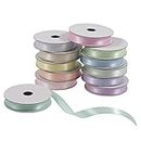Trimits Premium Satin Ribbon Bundle - 12 Reels 10mm x 2m - Luxurious Craft Ribbon for Gift Wrapping, DIY Projects, and Decor - Elegant Pastel Colours for Every Occasion