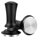 Supvox® 51mm Espresso Tamper Premium Barista Coffee Tamper with Calibrated Spring Loaded, Flat Stainless Steel Base Tamper for Espresso Machine(Black)