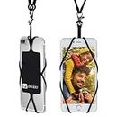 Gear Beast Cell Phone Lanyard - Universal Neck Phone Holder w/Card Pocket and Silicone Neck Strap (Black)