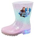 Disney Frozen 2 Girls Light Up Wellington Boots Elsa Anna Lampeggianti Luci Neve Pioggia Stivali, Blu, 28 EU