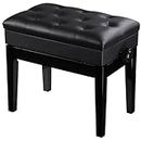 Kunova (TM) Black Adjustable Height Piano Bench PU Padded Keyboard Storage Seat Weight Capacity 264lbs