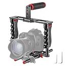 Neewer Film Movie Making Camera Video Cage Kit Includes: (1)Video Cage(1)Top Handle Grip(1)Shoe Mount(2)15mm Rod for Canon Nikon Sony and Other DSLR Cameras,Mount Follow Focus,Matte Box (Red+Black)