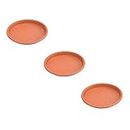 UGAOO UV Treated Gardening Plastic Tray (Plate/Saucer) for Pots - 24 inch, Brown/Terracotta Color, Set of 3 | Tray for Plants Pot for Indoor Home Decor & Outdoor Garden & Balcony