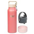 21oz Healthy Human Bottle Bundle with Insulated Bottle, Straw Lid & Bumper Boot - 21oz Rose