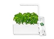 Click & Grow Indoor Herb Garden Kit with Grow Light | Smart Garden for Home Kitchen Windowsill | Easier Than Hydroponics Growing System | Vegetable Gardening Starter (3 Basil Pods Included), White