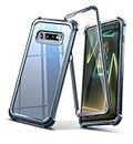 Dexnor Case for Samsung Galaxy S10 Plus S10+ 360 Full Body 3 Layers Protection Cover Shockproof Bumper Crystal Clear Slim Anti-Scratch Back Panel with Built-in Screen Protector - Blue
