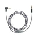 kwmobile Headphone Cable for Beats Studio 3 / Solo 3 / Solo2 / Studio 2 / Studio 1 / Mixr - 140cm Replacement Cord with Microphone + Volume Control - Grey