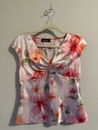 AGB Petite Byer California Y2K  Pink Floral Blouse