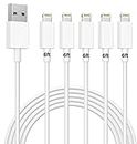 iPhone Charging Cable 6FT, 5Pack USB to Lightning Cable MFi Certified Fast Apple Charger Cord Compatible with iPhone 14 13 12 11 Pro MAX Xs Xr X 8 7 6 6s Plus SE 5S iPad iPod (White)