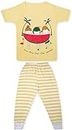 Toon Toon Kid's Girl's Soft Cotton Half Sleeves T-Shirt with Pant/Pyjama Set. Brown